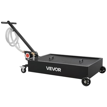 VEVOR Low Profile Oil Drain Pan, 15 Gallon Capacity, Rolling Oil Drain Pan with Electric Pump & 7.2 ft Hose, Leak-Proof & Corrosion-Resistant, Fit for Cars, SUVs, Trucks, Motorcycles, ATVs, Metal - size: 41.34 x 24.61 x 25.98 in