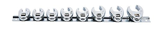 SUNEX TOOLS 9708 3/8-Inch Drive Fractional Crowfoot Flare Nut Wrench Set, 3/8-Inch - 7/8-Inch, Fully Polished, 8-Piece