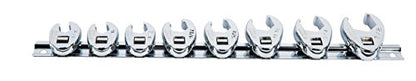 SUNEX TOOLS 9708 3/8-Inch Drive Fractional Crowfoot Flare Nut Wrench Set, 3/8-Inch - 7/8-Inch, Fully Polished, 8-Piece