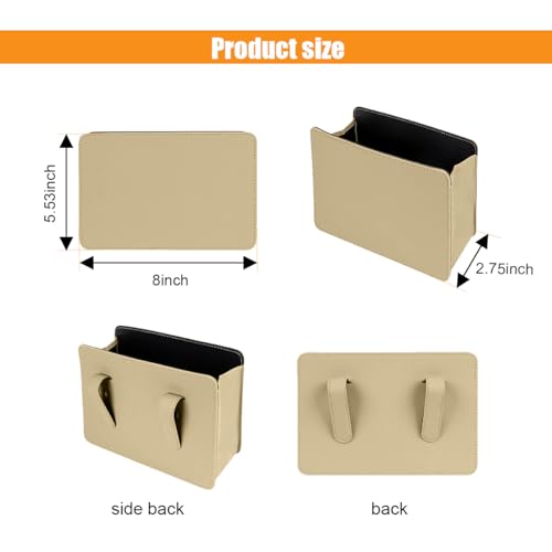 Car Trash Can, Auto Leather Trash Bin Garbage Organizer Holder with One Roll Trash Bag, Mini Foldable Dustbin Storage Bag Container, Multi-Function Trash Box for Car SUV (Beige) - color: Beige