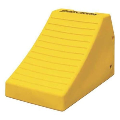 Checkers Heavy Duty Wheel Chocks for 95"-165" Tires, One Large Tire Chock for Haul Trucks, Loaders, and Cranes, 800 Ton Capacity, Lightweight HDPE, Made in The USA, Yellow, MC3011 - size: For 95"-165" Tires