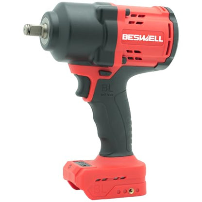 BESWELL CIW-112B-DW 1/2" Cordless Impact Wrench for Dewalt 20V Battery | Powerful 885 Ft-Lbs brushless electric gun with 4-mode speed. Bare tool (battery not included) for auto tire repair.