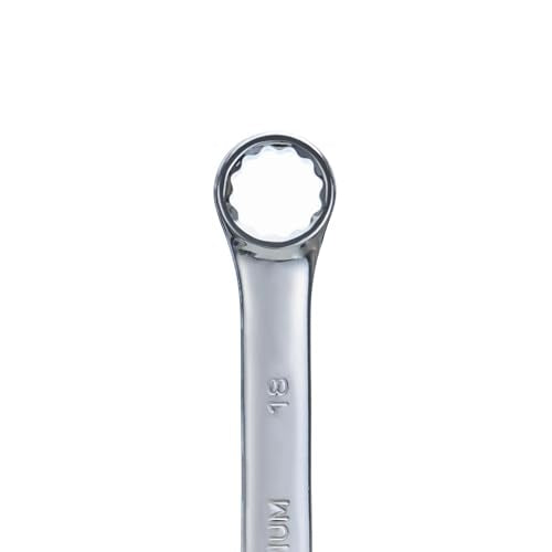 BLACK CANYON Metric 18mm Combination Wrench, 12-Point Box End & Hex Opening Design, Polished Steel - size: 18 mm