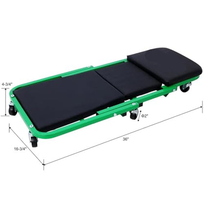 Under Car Roller Creeper Mechanic Creeper, 36" Z Seat, 300 lbs Capacity, Low Profile with 6 pcs Wheels in Garage Mechanic(Grey Black Steel) - color: Grey Black Steel