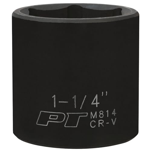 Performance Tool M814 1/2 Drive 1-1/4 6-Point Impact Socket for Heavy-Duty Automotive Repairs and Maintenance Jobs - size: 1-1/4", style: Impact