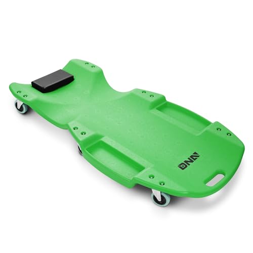DNA MOTORING TOOLS-00240 48 Inches Heavy-Duty Low-Profile Roller Automotive Creeper with Padded Headrest, Green - color: Green, size: 48 Inches