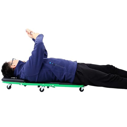 LuckyNote Mechanic, Garage Gift, 36" Z Creeper Seat, 2 in 1 Mechanic Gifts, 300 lbs Capacity, Low Profile Creeper with 6 pcs Wheels in Garage/Shop for Fathers Day Tool Gift (Green) - color: Green