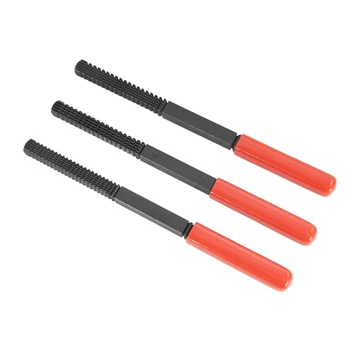 HFS(R 3-Piece Thread Repair File Set, High Carbon Steel Thread Restorer Tool for Cleaning and Repairing Damaged Threads, Includes SAE and Metric Sizes - style: 3PCS