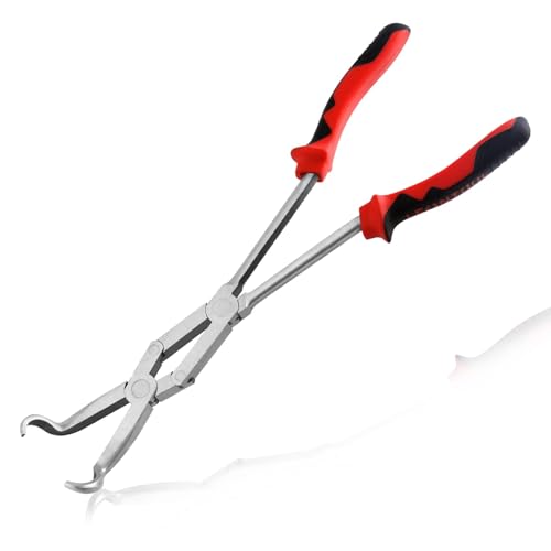 Extra Long Nose Hose Grip Pliers 13" Spark Plug Pliers Long Reach XL Pivot Ring Nose Plier Hose Removal Plier with Serrated Jaw Spark Plug Boot Puller for Hard to Reach Narrow Spaces,Large - style: Large Ring Nose