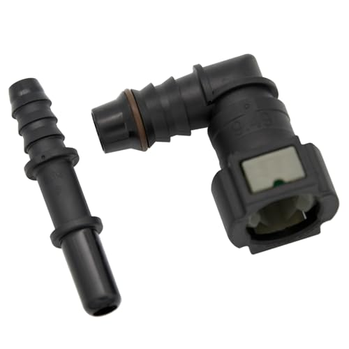 3/8(9.49mm) SAE to 1/2(12.5mm) Barb 90 Degree for 3/8(10mm) ID Nylon Fuel Line Hose Quick Release Connector - color: 90 Degree-Kit, size: 3/8 SAE to 1/2 Barb