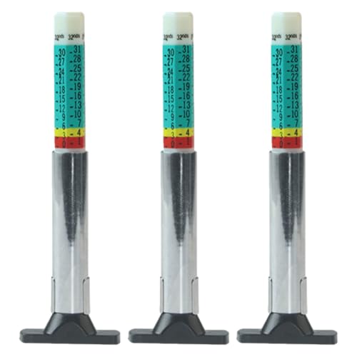 Healeved 3pcs Accurate Tire Tread Depth Gauge Set for Car Maintenance, Portable and Reusable Stainless Steel Tire Depth Measurement Tool for Auto and Truck Use