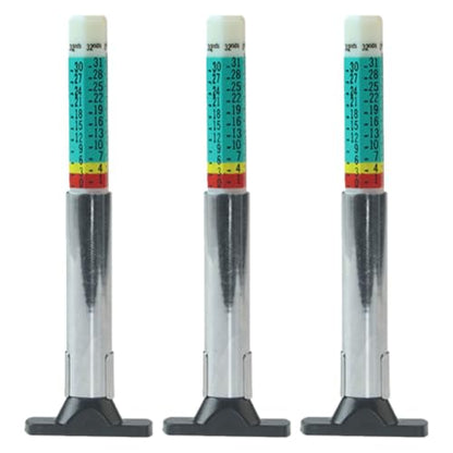 Healeved 3pcs Accurate Tire Tread Depth Gauge Set for Car Maintenance, Portable and Reusable Stainless Steel Tire Depth Measurement Tool for Auto and Truck Use