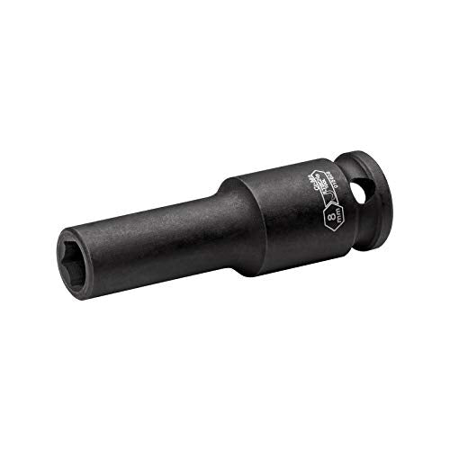 Jetech 3/8 Inch Drive 8mm Deep Impact Socket, Heat-Treated Chrome Molybdenum Alloy Steel, 6-Point Design, Metric, Anti-Rust Finish for Pneumatic & Electric Impact Wrench - size: 8mm