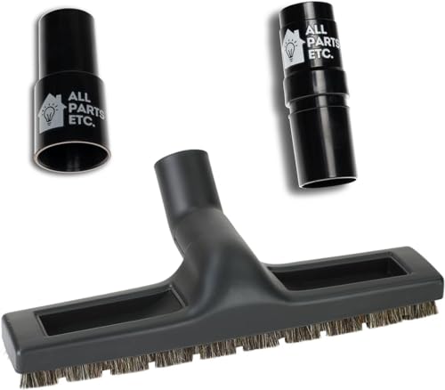 Vacuum Floor Brush Attachment, 12 Inch Brush for 1.25” Vacuum Accessories with Two Adapters for 1 3/8” & 1.5" Compatibility with Shop Vac, Shark, Miele, Bissell, Nutone, & Central Vacs - color: Floor Brush 12"
