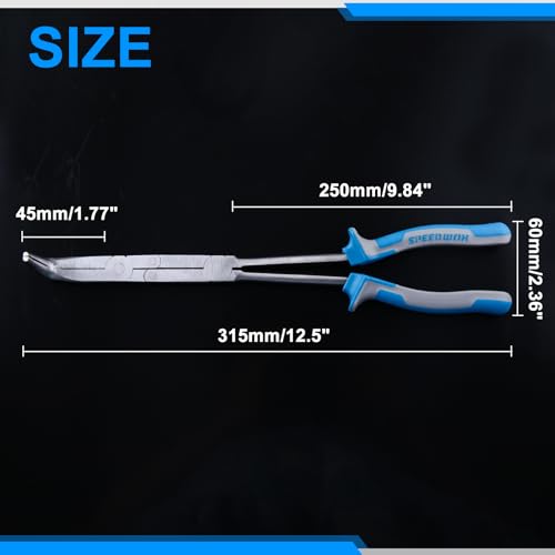 SPEEDWOX 13-Inch Long Reach Bent Double Jointed Dual Pivot Pliers - style: 90-Degree Bend Nose Pliers