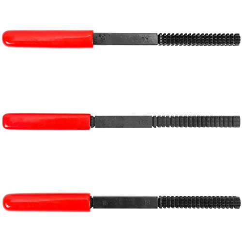 TOMMARS 3-Piece SAE and Metric Thread File Set for External Threads | Thread Restorer and Chaser Repair Tools for Cleaning and Restoring Damaged External Threads in Standard and Metric Sizes