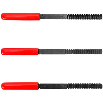 TOMMARS 3-Piece SAE and Metric Thread File Set for External Threads | Thread Restorer and Chaser Repair Tools for Cleaning and Restoring Damaged External Threads in Standard and Metric Sizes