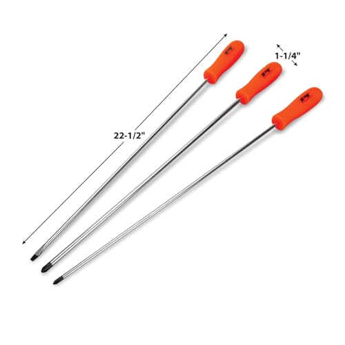 Performance Tool W924 Long Shaft Screwdriver Set, 3-Piece - size: 3pc Hi-Vis Long Shaft Screwdriver Set