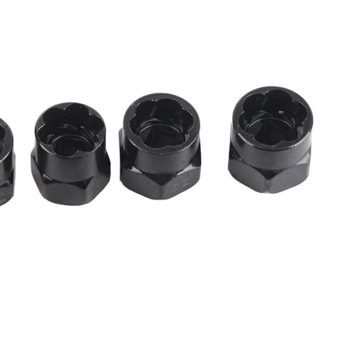 Nut Extractor Set Alloy Steel Bolt Extractor Set 13 Pcs Deep Spiral Grip with 1 4in Hex to 3 8in Adapter for Damaged Rusted Nuts Bolts Automotive Repair
