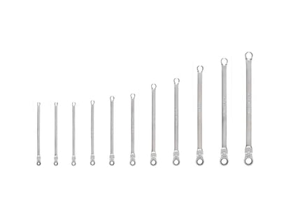 TEKTON Long Fixed/Flex Head Ratcheting Box End Wrench Set | WRB95001 - size: 11-Piece (1/4-3/4-Inch), style: No Organization