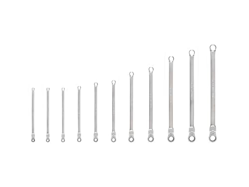 TEKTON Long Fixed/Flex Head Ratcheting Box End Wrench Set | WRB95001 - size: 11-Piece (1/4-3/4-Inch), style: No Organization