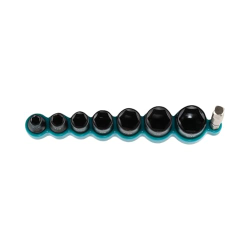 Makita E-01703 Impact XPS™ 8 Pc. 1/4" Drive 6-Point SAE Impact Socket Set w/Standard Socket Adapter | 6-Point Openings | Forged Steel Build | Laser-Etched Sizes | Black Oxide Finish | Standard Socket Adapter Included - style: SAE