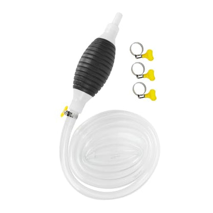 1set Portable Transfer Siphon Pump for Cars Manual Pump Kit for Oil Water Liquids for Fluid Transfer Petrol Resistant Hose Clips