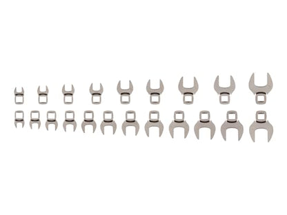TEKTON 3/8 Inch Drive Flare Nut Crowfoot Wrench Set, 21-Piece | WCF93301 - size: 5/16-3/4-Inch, 8-19 mm, style: Tools Only
