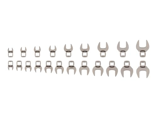TEKTON 3/8 Inch Drive Flare Nut Crowfoot Wrench Set, 21-Piece | WCF93301 - size: 5/16-3/4-Inch, 8-19 mm, style: Tools Only