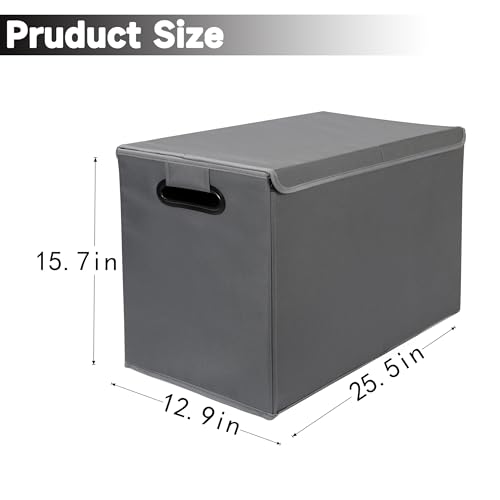 AOKJOY Car Trunk Organizer with Lid, LL, Gray, 600D Oxford Cloth, Collapsible, for Automobiles, 26x13x16 Inches, 83 Liters - color: gray