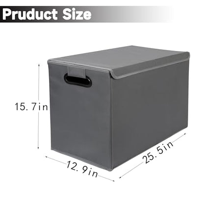 AOKJOY Car Trunk Organizer with Lid, LL, Gray, 600D Oxford Cloth, Collapsible, for Automobiles, 26x13x16 Inches, 83 Liters - color: gray