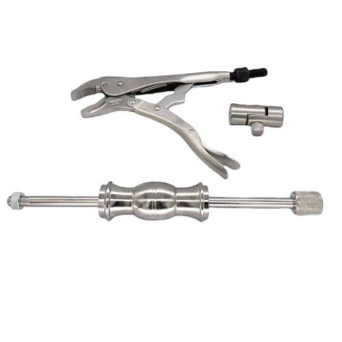 Slide Hammer Locking Pliers Set, 9 inch Locking Pliers, Sturdy 2 Pound Slide Hammer,Swivel Grip Attachment for Nail, Bolt, Pin, Seal, CV Axle Removal Tool