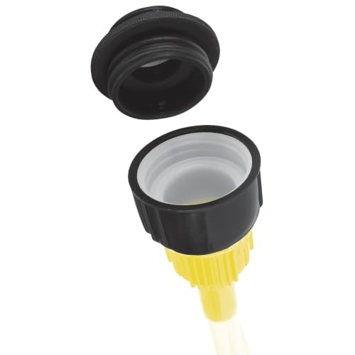 Performance Tool W4090 1 Qt. Flexible Spout Funnel w/On/Off Valve - Transparent Polypropylene, Fits Quart Bottles, Oil, Coolant, Transmission Fluid, Automotive Funnel, Gray