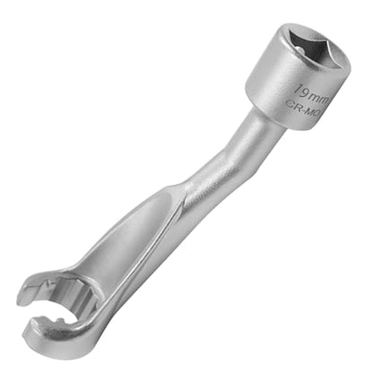 19mm 12 Point 1/2" Dr. Common Rail Injection Fuel Line Nut Socket | Open Socket Wrench, Diesel Engine Temperature Removal Tool, Exhaust Gas Temp Sensor Extractor - size: 19MM 1/2" Drive