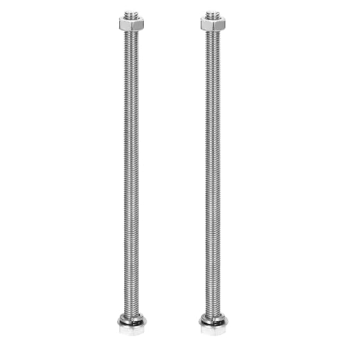 MECCANIXITY M8 x 200mm 304 Stainless Steel Hex Head Screws Bolts, Nuts, Flat & Lock Washers Assortment Kit, Fully Threaded, Bright Finish for Home, Electronic, Machine, 2 Sets - size: M8 x 200mm