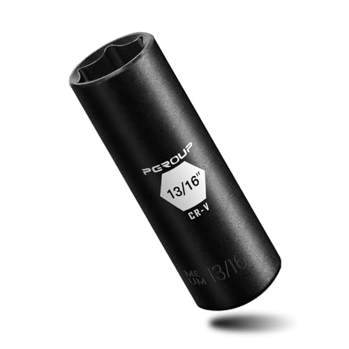 3/8” Drive Deep Impact Socket, SAE(13/16 Inch socket), 6-Point, Cr-V Steel With Black Manganese Phosphate Coating - size: 13/16-inch