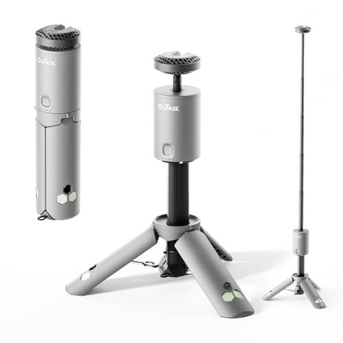 Outask Camping Light Telescopic, Collapsible Magnetic Camping Lantern with 12000mAh Battery, Telescoping IPX6/IPX7 Waterproof Flashlights, Camping Lamp for Emergency, Camping, Hiking (Gray) - color: Gray