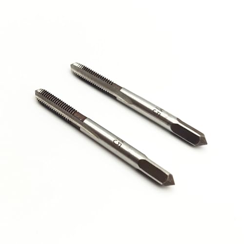 AtticZone M5 x 0.8 Metric Hand Thread Tap, Right Hand, Alloy Tool Steel, 1 Taper Tap, 1 Plug Tap for Metal Working DIY Industrial - size: M5x0.8