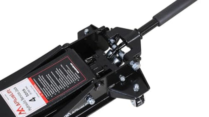 APlusLift FE400B 4 Ton Low Profile Steel Racing Floor Jack Lift Up To 21" | ASME PASE-2019 certified dual piston quick lift design, 3-15/16" minimum height, 360° swivel casters perfect for racing cars