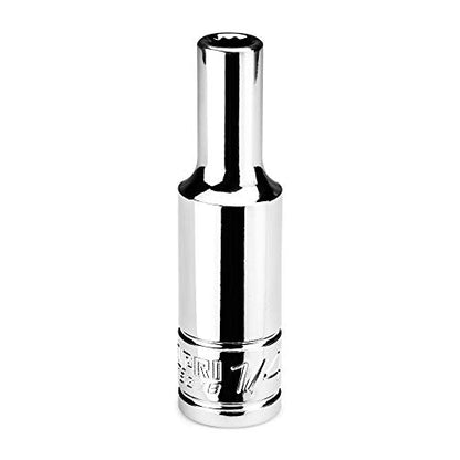 Capri Tools 1/4 in. Deep Socket, 3/8 in. Drive, 12-point, SAE - size: 1/4-Inch