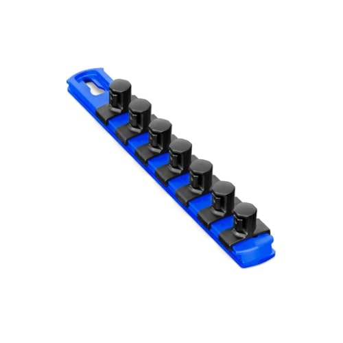 ERNST 8-Inch Socket Rail Organizer with 7 1/2-Inch Twist Lock Clips, Blue - 8409-Blue-1/2 - color: Blue, size: 1/2-Inch Twist Clips, style: 8-Inch