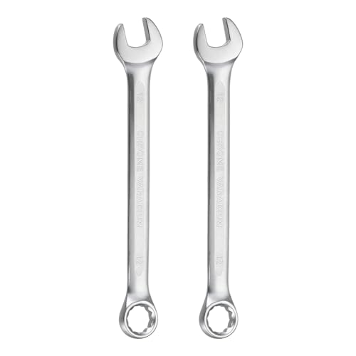 HARFINGTON 2Pcs Metric Combination Wrench 12mm Open End & 15-Degree Offset 12-Point Box End Chrome Vanadium Steel Industrial Grade Double Ended Wrenches Spanners Tools - size: 12mm