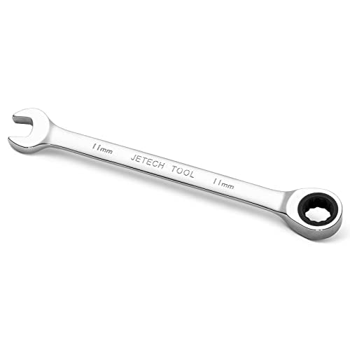 Jetech 11mm Ratchet Wrench, Ratcheting Combination Wrench Metric, Industrial Grade Gear Spanner with 12-Point Design, 72-Tooth Ratchet, Chrome Vanadium Steel - size: 11mm