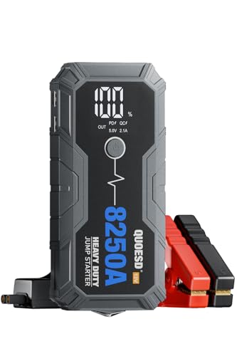 8250A Jump Starter Battery Jump Starter Battery Pack (for All Gas or 10.0+L Diesel), 12V Potable Heavy Duty Car Jump Start with 60W Power Bank 24-Months Stand-by Time - size: 8250A
