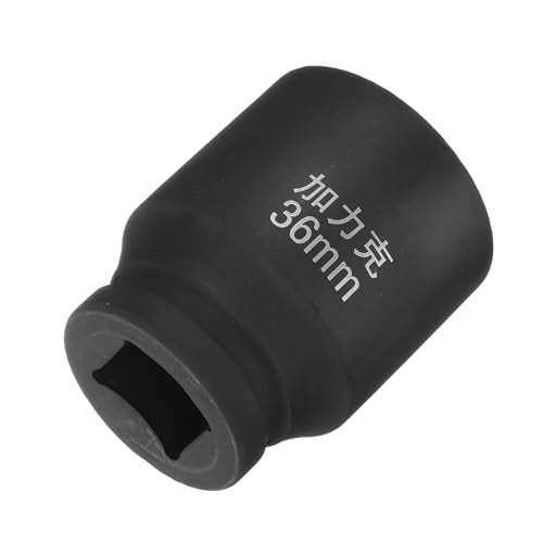 HARFINGTON 4 Point Square Socket 1" Drive by 36mm Metric Square Impact Socket 40CR Blackening Standard Wheel Sockets Pneumatic Socket Tool for Auto Repair Mechanical Maintenance Home Use - size: 36mm