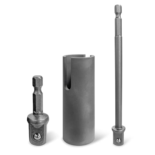 KVAEY Scissor Jack Slotted Drill Adapter, Stainless Steel Leveling Scissor Jacks T-Slot Drill Attachment, Slotted Drills Kit with 2 Adapter Bits for Pop-up Camper C-Jack Stabilizing Jack