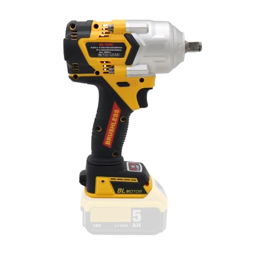 FSYO BL1000 1/2 Cordless Impact Wrench 1000Nm Brushless Motor | Compatible with DeWalt 20V series batteries, four torque levels, LED lights, and automatic stop during reverse rotation. - size: 1/2 1000Nm