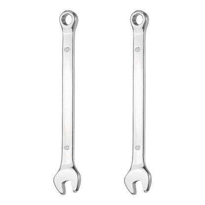 HARFINGTON 2Pcs Combination Wrench 6mm Metric 12-Point Box and Open End 45# Carbon Steel Double Ended Spanner Tool for Automotive Pipe Furniture Machinery DIY Repair, Silver White - size: 6mm