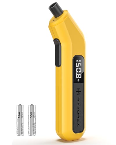 Tire Pressure Gauge Digital 200 PSI, HYVOHEX Tire Gauges for Tire Pressure with AAA Batteries, Visual LED Display Tire Gauge with Backlight, Digital Tire Gauge for Car Truck Motorcycle Bicycle - color: Yellow