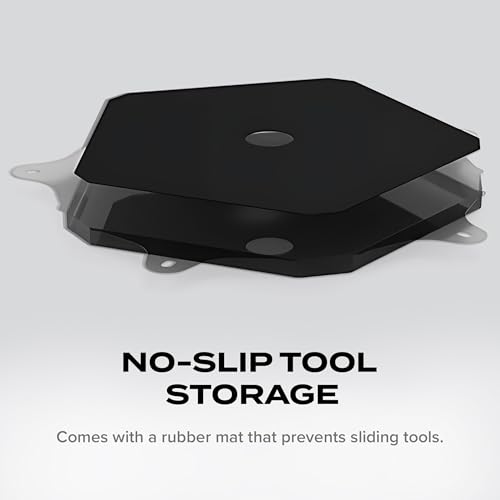 Vyper Industrial Tool Tray Accessory for EZ-Lift Shop Chairs | Heavy-Duty Steel Under-Seat Tool Organizer with Rubber Mat, For frequently used tools, parts, and hardware